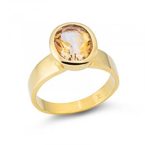 Cocktail Ring Basic Oval Goldplated 