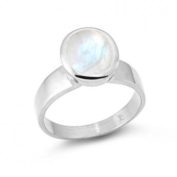 Cocktail Ring Oval Moonstone white 