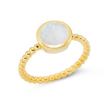 Ring Bols Goldplated Mondstein 