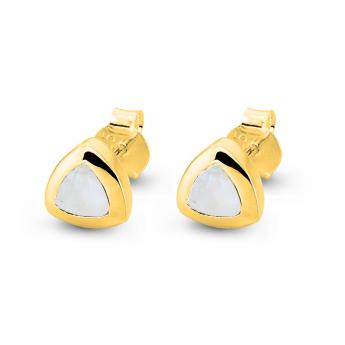 Studs Triangle Moonstone Goldplated 