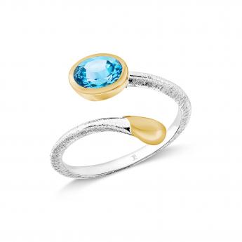 Ring Capri Oval Blautopas 