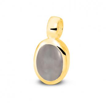 Cocktail Pendant Oval Mini Goldplated Grey Moonstone 
