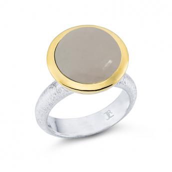 Cocktail Ring Grauer Mondstein 