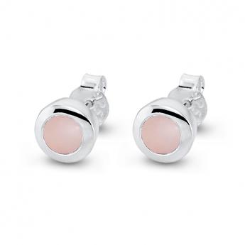 Cocktail Ohrstecker Mini Rosenquarz 