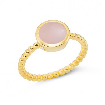 Ring Bols Vergoldet Rosenquarz 