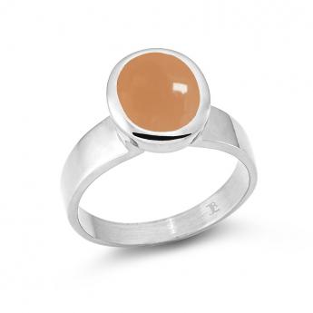 Cocktail Ring Oval Moonstone orange 
