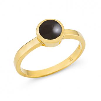 Cocktail Ring Basic Mini Vergoldet Onyx 