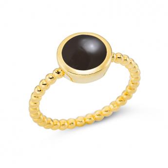 Ring Bols Goldplated Onyx 