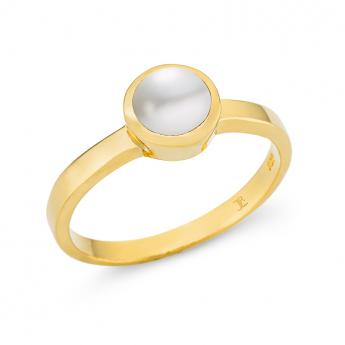 Cocktail Ring Basic Mini Vergoldet Perle 