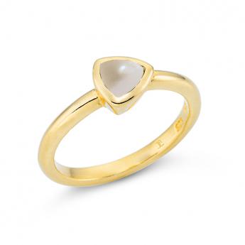 Ring Triangle Vergoldet Perle 