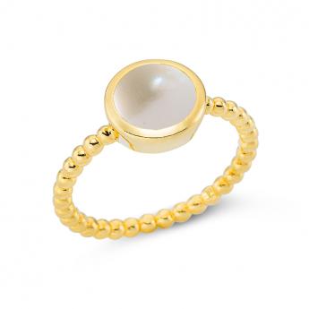 Ring Bols Goldplated Perle 