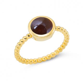 Ring Bols Goldplated Granat 