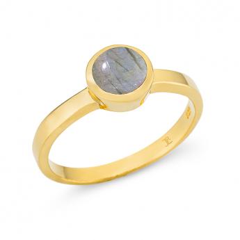 Cocktail Ring Basic Mini Vergoldet Labradorite 
