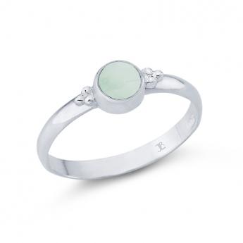 Ring Aqua Chalcedon cabouchon 