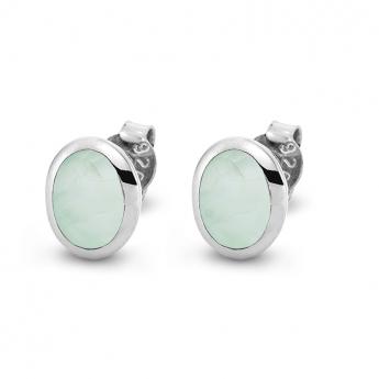 Cocktail Ohrstecker Oval Aquamarin 
