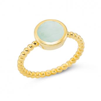 Ring Bols Goldplated Aquamarin 