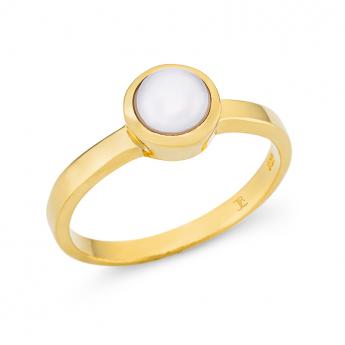 Cocktail Ring Basic Mini Vergoldet Achat 