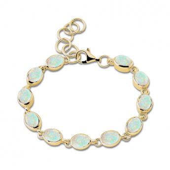 Cocktail Armband Oval Vergoldet Opal 