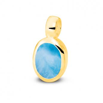 Cocktail Pendant Oval Mini Goldplated Larimar 