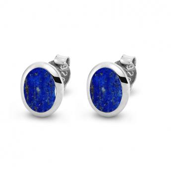 Cocktail Ohrstecker Oval Lapislazuli 