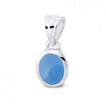Cocktail Anhänger Oval Blauer Chalcedon 