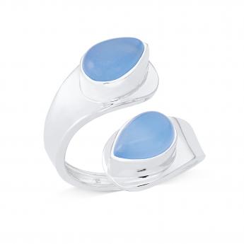 Ring You & Me Blauer Chalcedon 