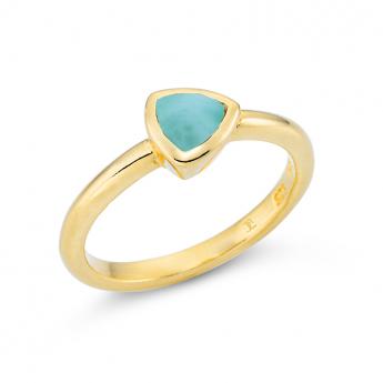 Ring Triangle Vergoldet Larimar 