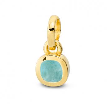 Cocktail Pendant Square Mini Larimar Goldplated 