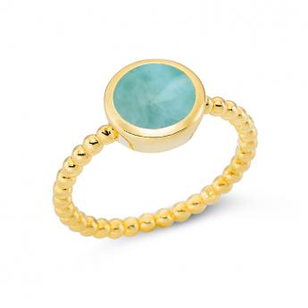 Ring Bols Goldplated Larimar 