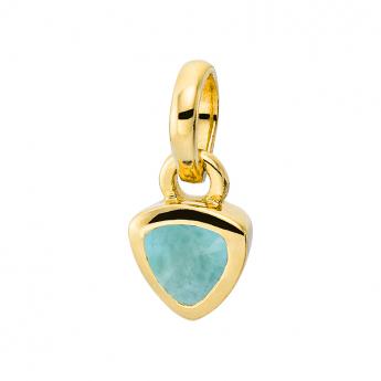 Cocktail Pendant Triangle Larimar Goldplated 