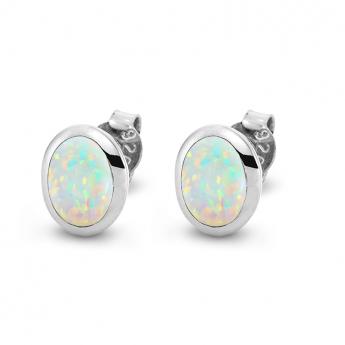 Cocktail Ohrstecker Oval Opal 