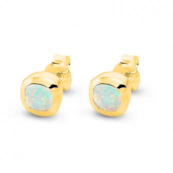 Studs Square Mini Opal Goldplated 