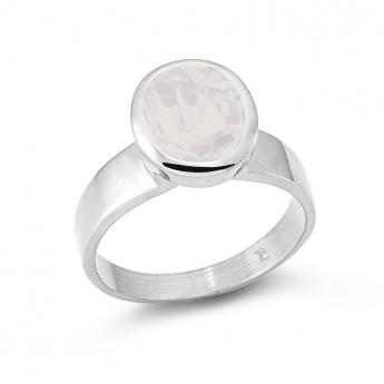 Cocktail Ring Oval Moonstone white 