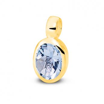 Cocktail Pendant Oval Mini Goldplated Blue Topaz 