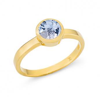 Cocktail Ring Basic Mini Vergoldet Blautopas 