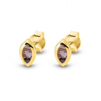 Studs Markis Smokey Quarz Goldplated 