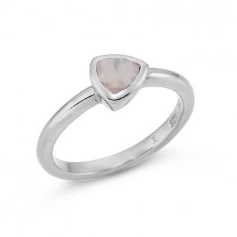Ring Triangle Rose Quartz 