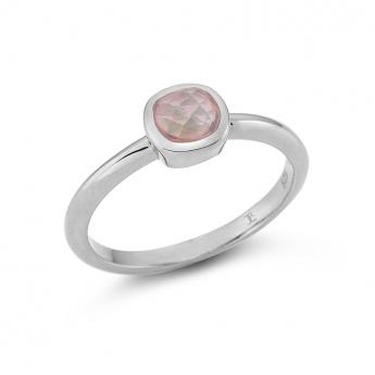 Cocktail Ring Square Mini Rosenquarz 