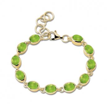 Cocktail Armband Oval Vergoldet Peridot 
