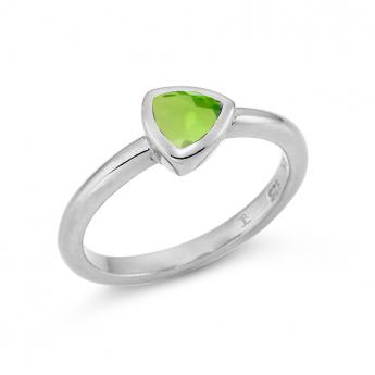 Ring Triangle Peridot Quartz 