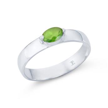 Ring Oval Crown Peridot Quartz 