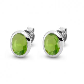Cocktail Ohrstecker Oval Peridot 