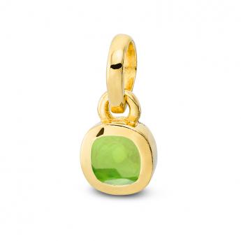 Cocktail Pendant Square Mini Peridot Goldplated 