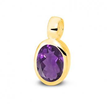 Cocktail Pendant Oval Mini Goldplated Amethyst 