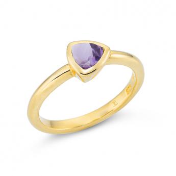 Ring Triangle Vergoldet Amethyst 