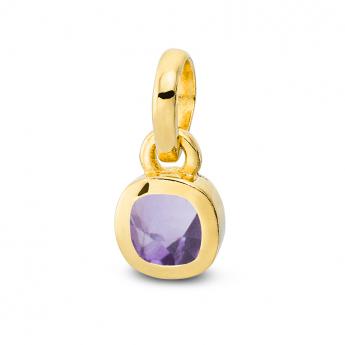 Cocktail Pendant Square Mini Amethyst Goldplated 