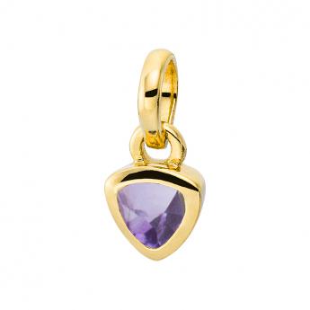 Cocktail Pendant Triangle Amethyst Goldplated 