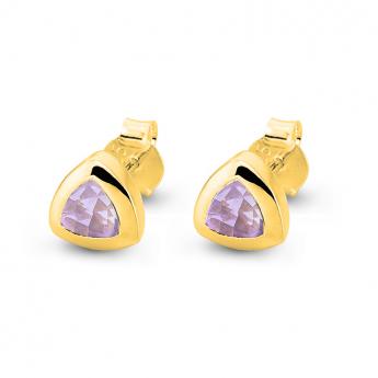 Studs Triangle Amethyst Vergoldet 