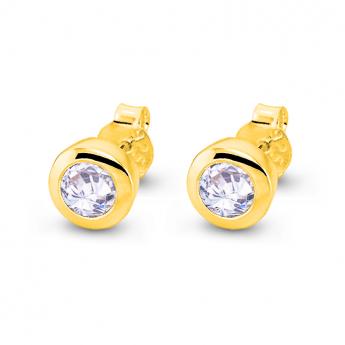 Cocktail Ohrstecker Basic Mini Zirkonia Vergoldet 