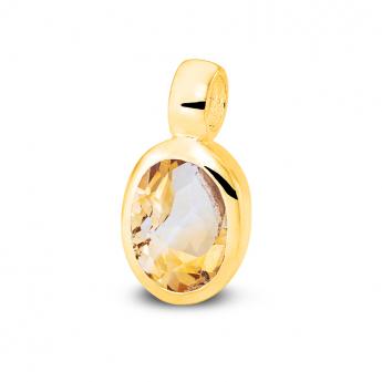 Cocktail Pendant Oval Mini Goldplated Citrine 